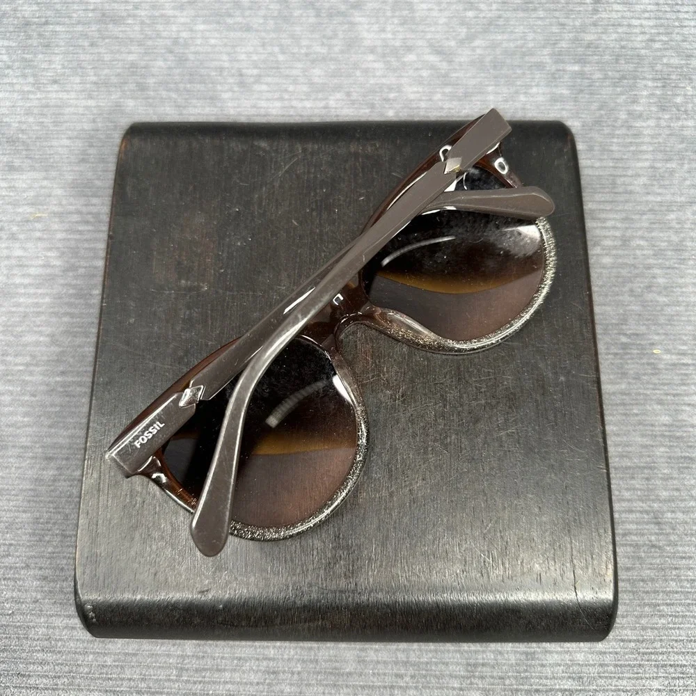 Fossil FOS 2074/S Brown Cat Eye Y2K Sunglasses 7HHFF 54-19-140 Gradient Lens